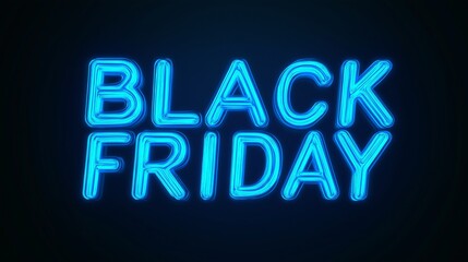 Neon lamp illuminated sign of Black Friday logo for decoration and covering on the wall background.