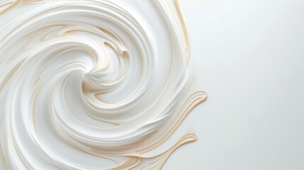 A painting of a white background with a swirl of yellow paint