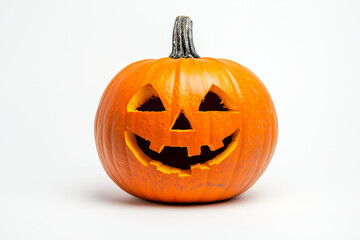 Obraz premium A cheerful jack-o'-lantern glowing with spooky charm on Halloween night