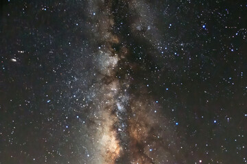 Obraz premium An image portraying the night sky as a celestial theater, where each star takes on a role in the cosmic narrative, inviting us to witness the spectacl