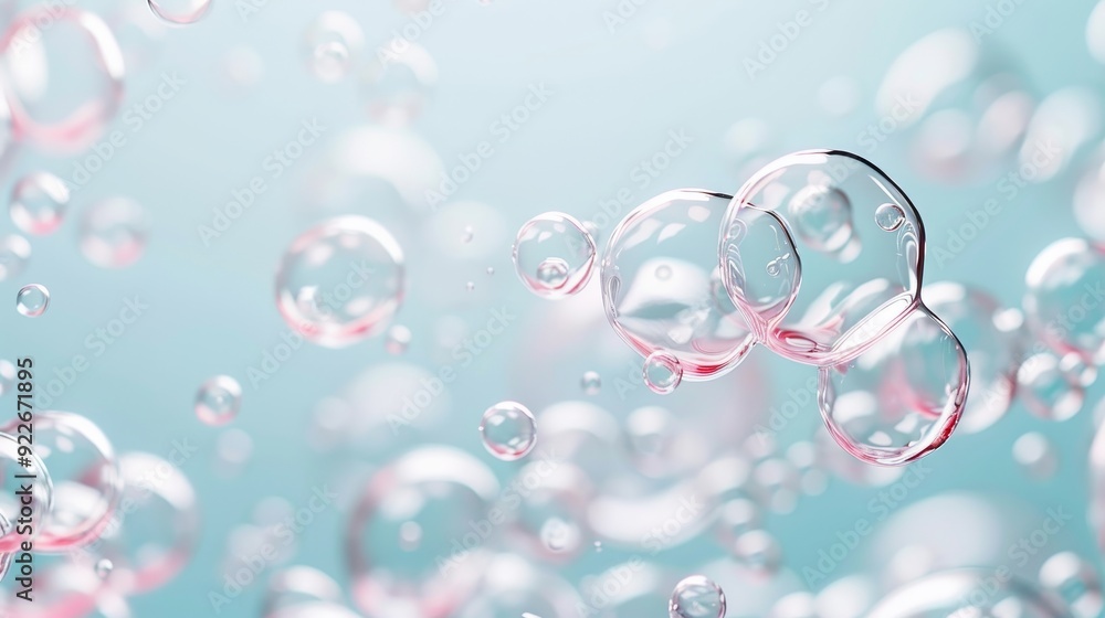 Aufkleber the image is a close up of many bubbles of different sizes floating in the air