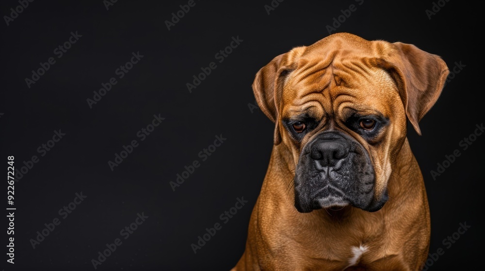 Canvas Prints a brown dog with a serious expression. ai.