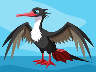 Oiseau Frigatebird Set de dessin animé Vector Illustration
