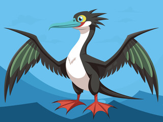Oiseau Frigatebird Set de dessin animé Vector Illustration