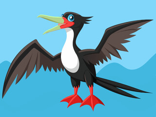 Oiseau Frigatebird Set de dessin animé Vector Illustration
