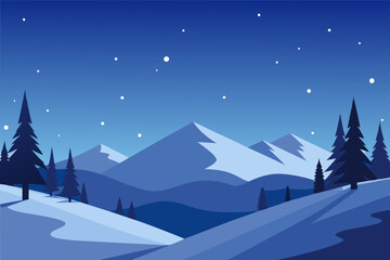 Winter scene showcasing snow color art vector