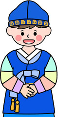 한복 입은 어린이 일러스트