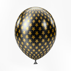 Black Gold balloon. Luxury realistic balloons. Star pattern.