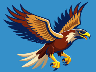 Un aigle royal, un faucon ou un aigle audacieux chasse une proie