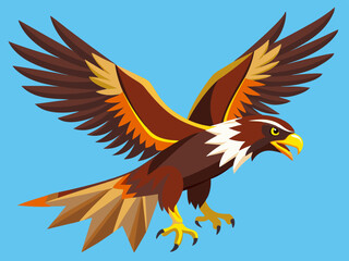 Un aigle royal, un faucon ou un aigle audacieux chasse une proie