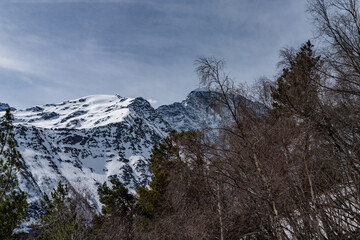 snow covered mountains