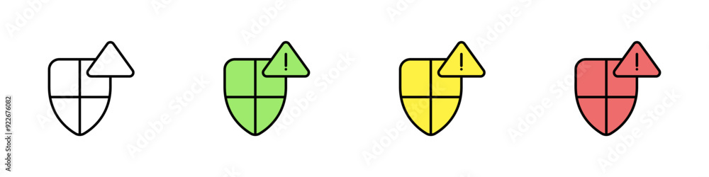 Aufkleber shield protection vector icon set. antivirus icon set for pc vector. security icons. danger for the 