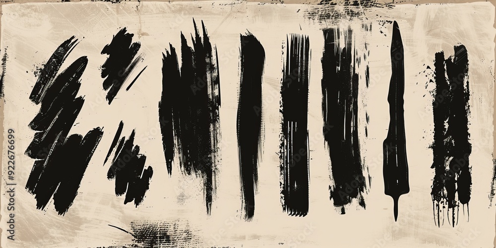 Aufkleber the image above displays a set of realistic black marker marks isolated on a grungy paper background
