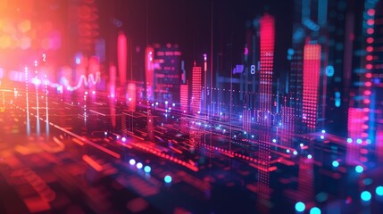 Obraz premium Futuristic Data Visualization: Abstract Technology Graphs