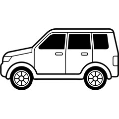 car line art vector illustration