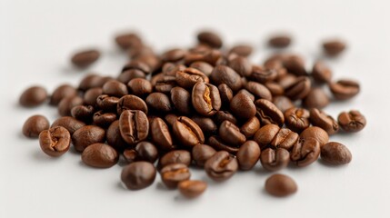 Freshly Roasted Coffee Beans Piled on a Light Surface