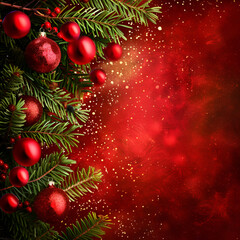 Christmas decor background with place for text Christmas decor on a white background. with copy space image. Place for adding text or design, Generative Ai