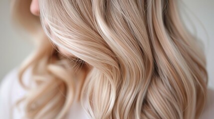 Stunning Long Wavy Hair With Soft Blonde Highlights in Natural Light