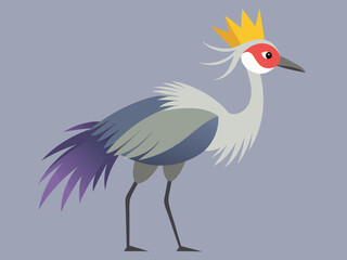 Grue couronnée grise sauvage Nature Animal ont une grande jambe et une tête à crête belle plume
