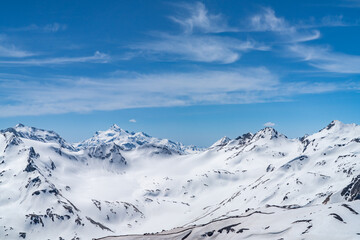 snow covered mountains