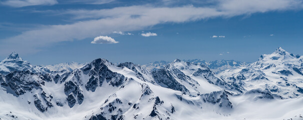 snow covered mountains
