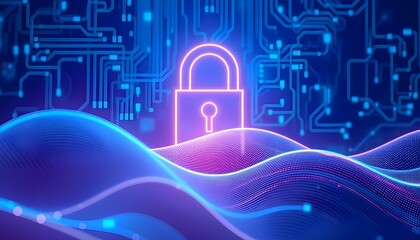 Cyber security background with charming blue lines of "AI Technology. This images represents Cyber security alert concept.