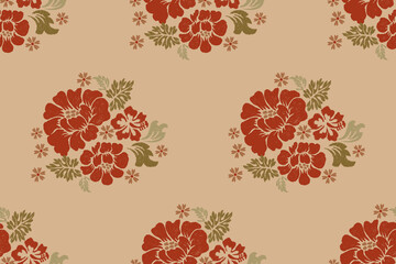 Motifs Ikat floral paisley embroidery background.geometric ethnic oriental pattern traditional.Aztec-style abstract. design for texture, fabric, clothing, wrapping, decoration