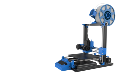 maker 3D printer isolated in transparent background 