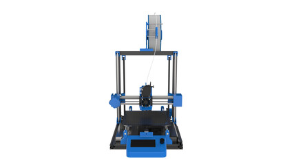 industrial 3D printer isolated in transparent background 
