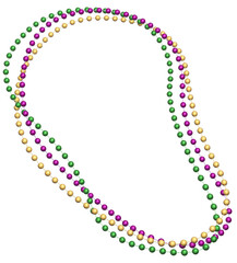 Mardi Gras beads over a transparent background. 3D render. © Kevin