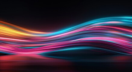 Vibrant Light Trails Creating Abstract Patterns at Night