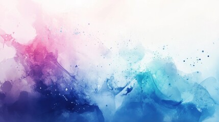Obraz premium Colorful abstract watercolor art with pink, blue, and purple hues blending seamlessly.