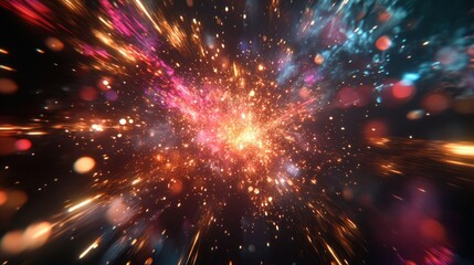 Naklejka premium Abstract Burst of Colorful Light and Sparkle