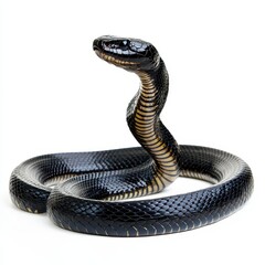 Fototapeta premium Black necked spitting cobra isolated against a white background