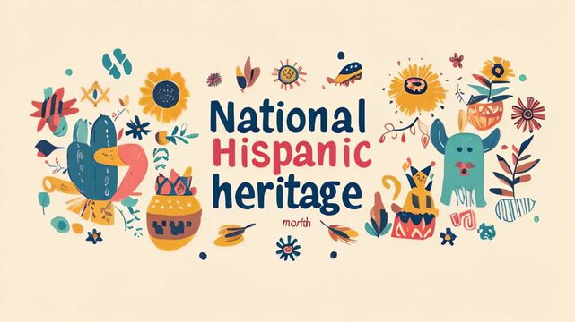 Celebrate National Hispanic Heritage Month with vibrant florals and traditional Hispanic designs on light backgrounds that highlight cultural pride.