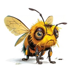 Naklejka premium Bee Shame emotion fantasy animal cartoon isolated whitebackground