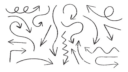 Hand drawn brush vector arrows