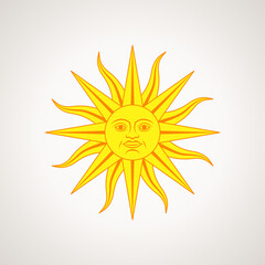 Sun of May - symbol from the flag of Uruguay.
