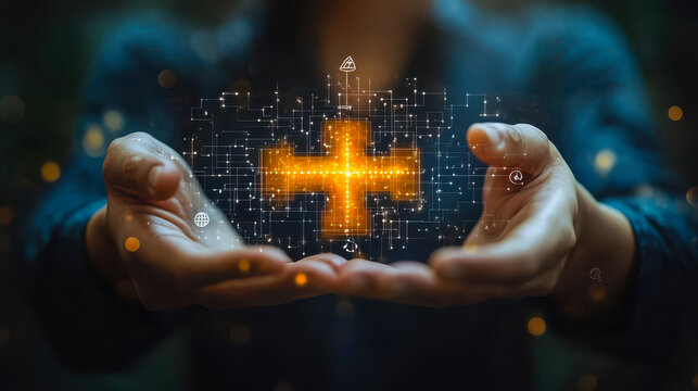 Business Collaboration and Growth Strategy Concept: Hands Showcasing Digital Networking Solutions for Creating New Opportunities, Partnership Ecosystem, and Task Relations for Team Building