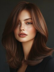 Naklejka premium A model with chestnut brown hair