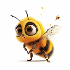 Fototapeta premium Bee Trust emotion fantasy animal cartoon isolated whitebackground