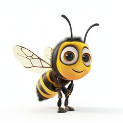 Naklejka premium Bee Wind animal cartoon isolated whitebackground 16:9