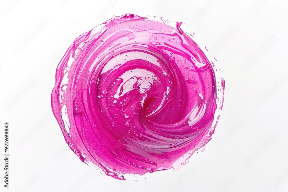 Poster A close-up view of pink paint on a white surface, ideal for use in design and art projects