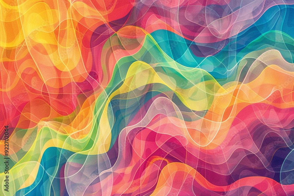 Poster abstract colorful wave pattern