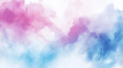 A soft, dreamy watercolor painting with pink and blue hues blending seamlessly.
