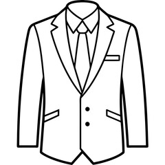 A formal suit jacket with line art vector