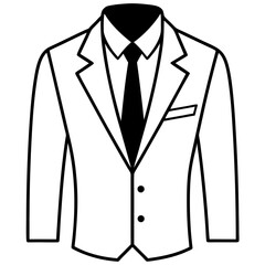 A formal suit jacket with line art vector