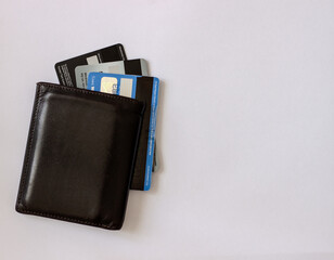 Leather wallet, wallet with credit cards