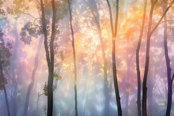 sunrise in the forest