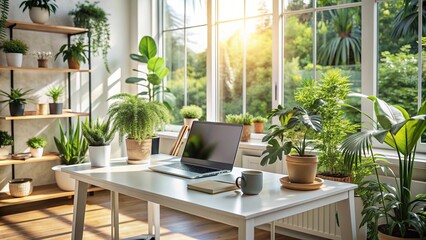 Obraz premium Green oasis of home office